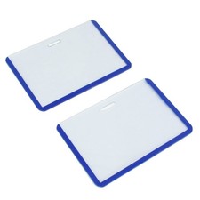 Staff Office Plastic B8 Horizontal ID Name Cards Badge Holder Clear 2pcs