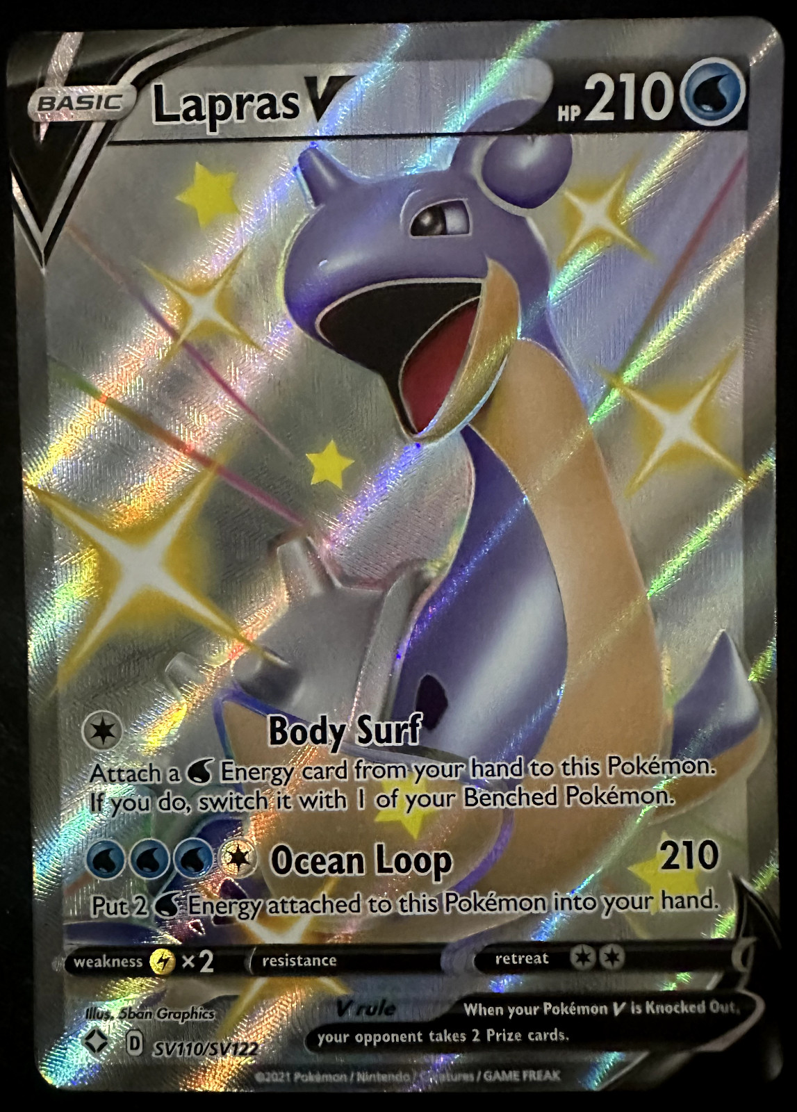 Lapras V SV110/SV122 Shining Fates: Shiny Vault Holo NM!!