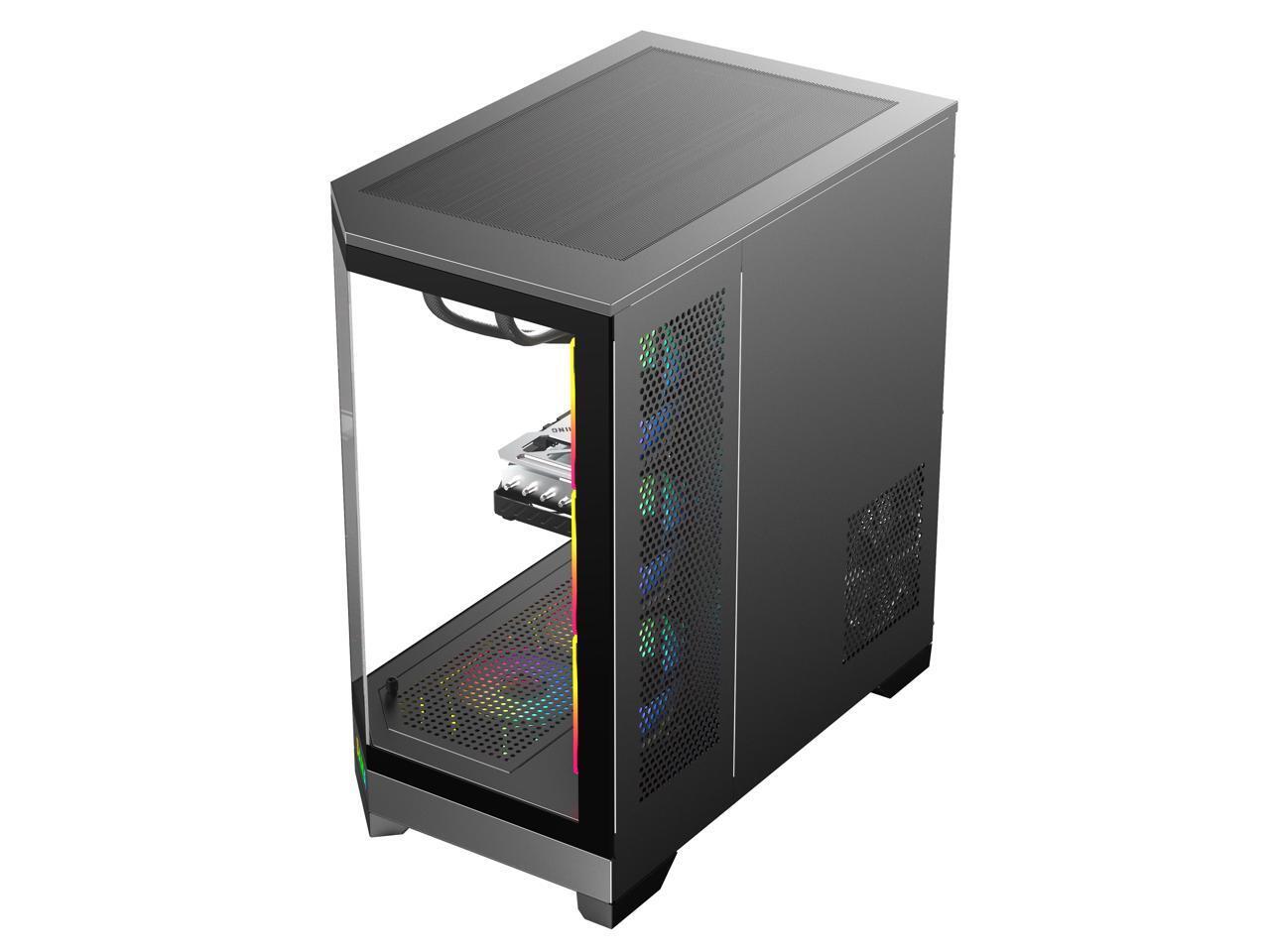 Sama 3021-Игровой компьютер ATX Full Tower с двумя разъемами USB 30 и закаленным стеклом Type C черного цвета