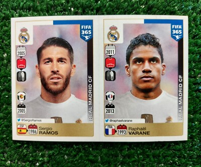 FIFA 365 2016 REAL MADRID PANINI FIGURE N°374 375 VARANE BRANCHES  