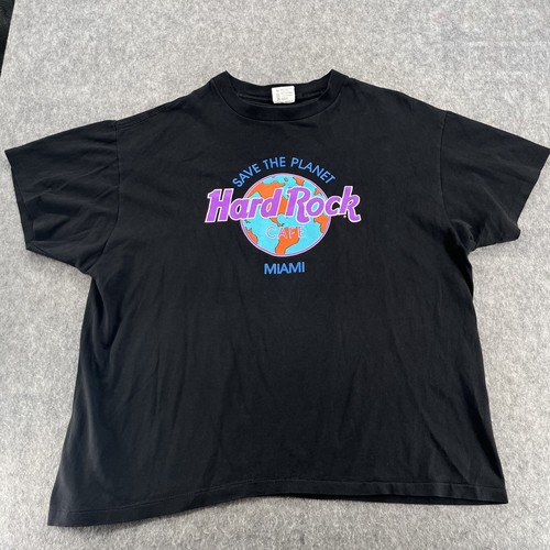 Vintage Hard Rock Cafe Black Miami Vice Logo T-Shirt XL