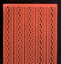 ORANGE GERMAN DRESDEN DIE CUT PAPER SCALLOPED BORDER VICTORIAN CRAFTS