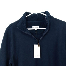 Goodfellow Pullover Men's Small 1/4 Zip Navy Long Sleeve Sweater Mock Neck NWT