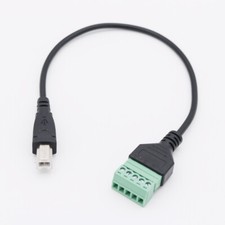 1pc USB 2.0 B Male to 5 Pin Screw Connector with Shield Terminal Adapter Cable