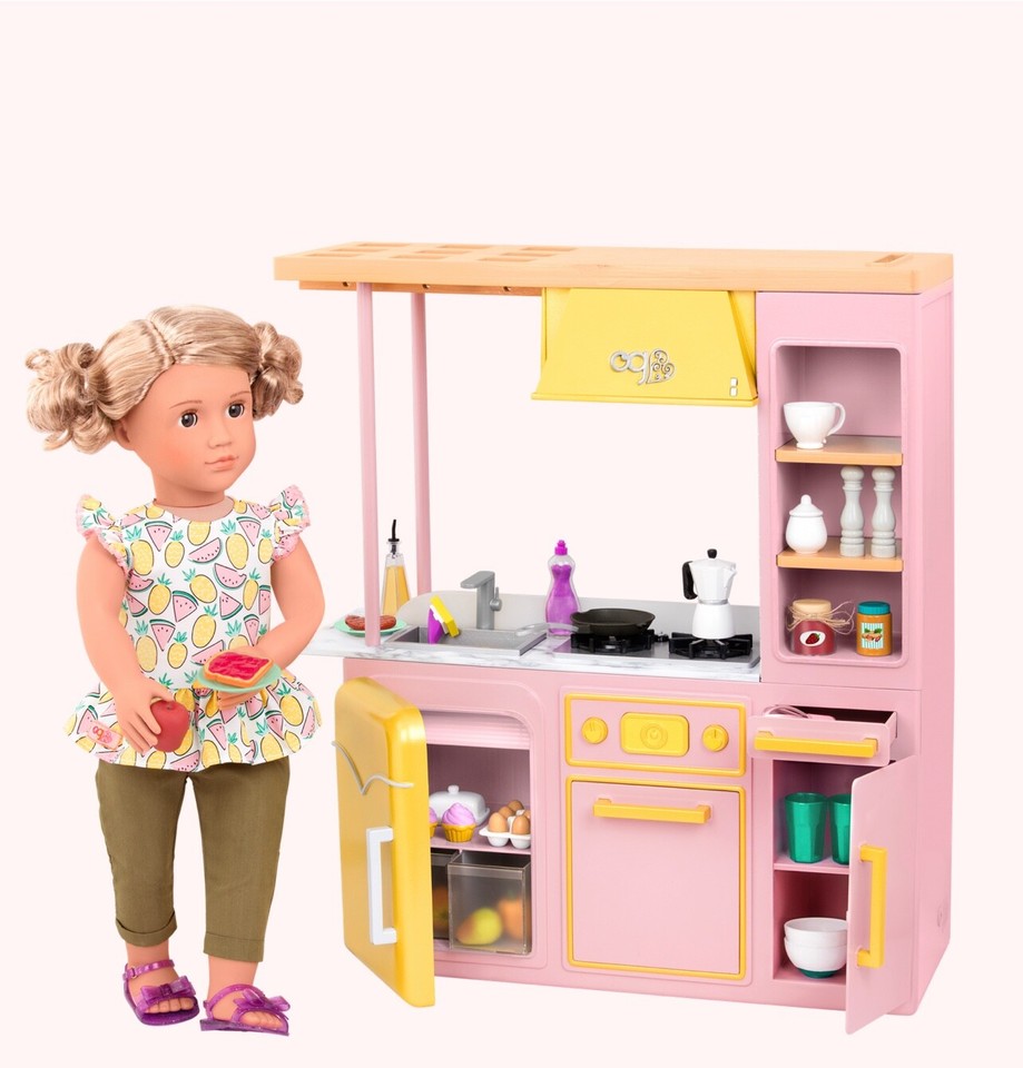 Our Generation sweet Kitchen set & Play Food Accessory Set for 18" Doll