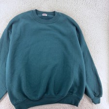 vintage 90s BLANK BLUE JERZEES CREWNECK SWEATSHIRT LARGE