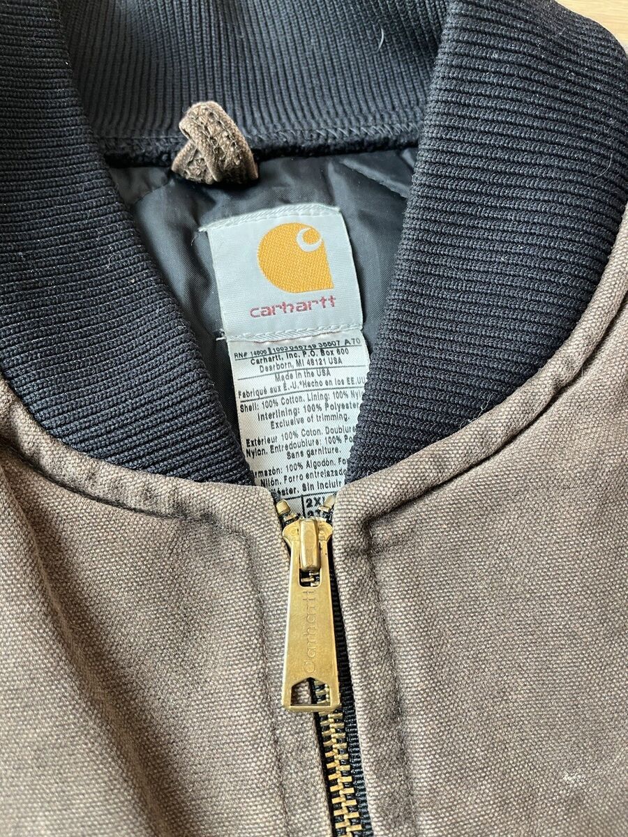 VTG Carhartt Vest 2XL Men's USA Union Brown Full Zip Quilt VTG Carhartt Vest 2XL Men's USA Union Brown Full Zip Quilt