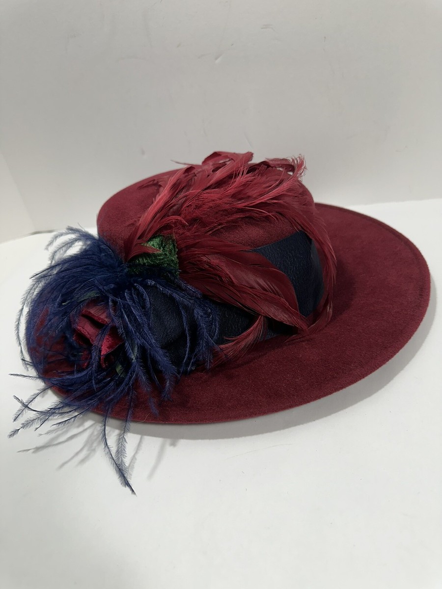 FLEUR DE PARIS New Orleans Stunning Bordeaux Hat With 