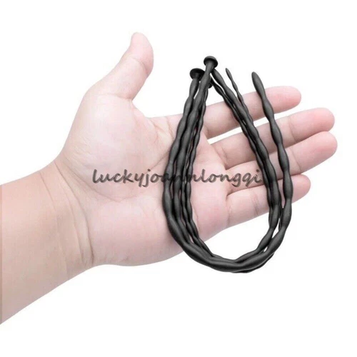 A+++Male Long Silicone Sounding Trainer Plug Ball Stretcher Dilator Enhancer AU - Picture 8 of 26