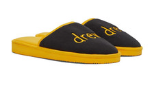 Drew House Men's Black and Yellow Slippers, L/XL
