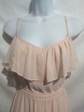 NWT Ceremony By Joanna August Size M Pale Pink Spaghetti Strap Chiffon Gown