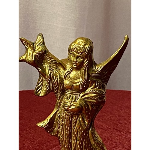 Vintage Heavy Brass Angel figurine with taper candle holder - Picture 11 of 11