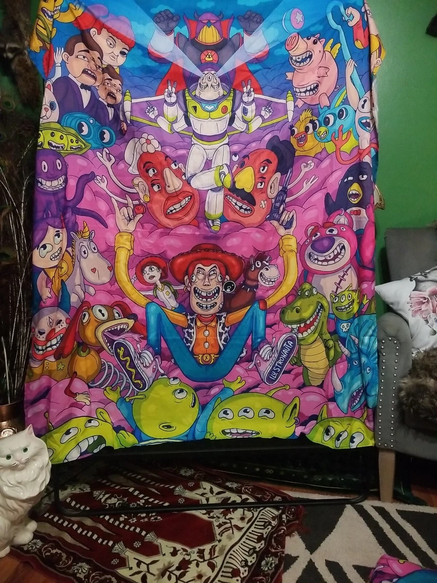50x60 Trippy psychadelic Toy Story Wall Hanging Tapestry Buzz