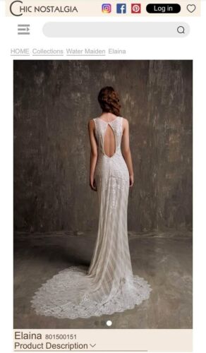 Boho Wedding Dress - Chic Nostalgia - Elaina Collection - Small - Lace - Ivory - Picture 2 of 6