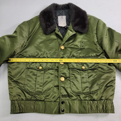 Vintage Horace Small 70s US Border Patrol Green Satin Bomber Jacket Mens Sz 42 R - Picture 15 of 16