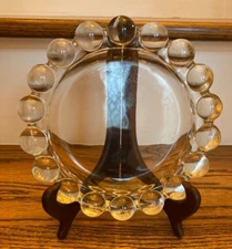 Vintage Bubble Ash Tray Heavy Glass 7 1/4" Mid-Century  CLEAR 2.4 lbs