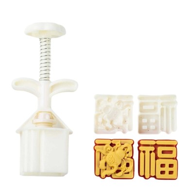Hand Pressure Moon Cake Molds 3D Character Cookie Stamp Moon Cake Maker Enduring