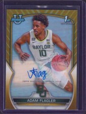 2022-23 Bowman University Adam Flagler Rookie/RC Auto Gold 21/50 Baylor
