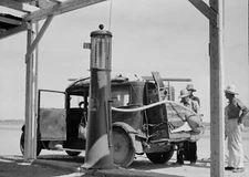 1937 Gas Station PHOTO Indian Pumps Texaco, Arizona Great Depression Migrants