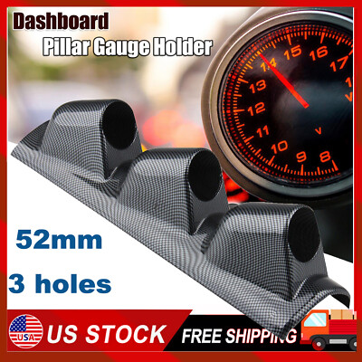 3 Hole Gauge Pod Pillar Mount Universal Triple 52mm A-Pillar Gauge Pod