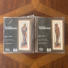 Monarch Horizons Longstitch Indian Brave & Maiden VTG NOS 1996 Set Of Two Kits