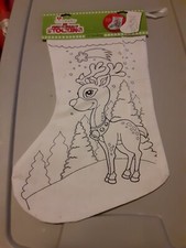 Stwórz podstawy Zrób to sam Drukowane świąteczne pończochy Renifer