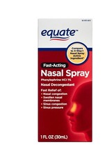 Pack of 2 Equate Nasal Four Nasal Spray, Fast Acting Nasal Decongestant, 1 Fl.