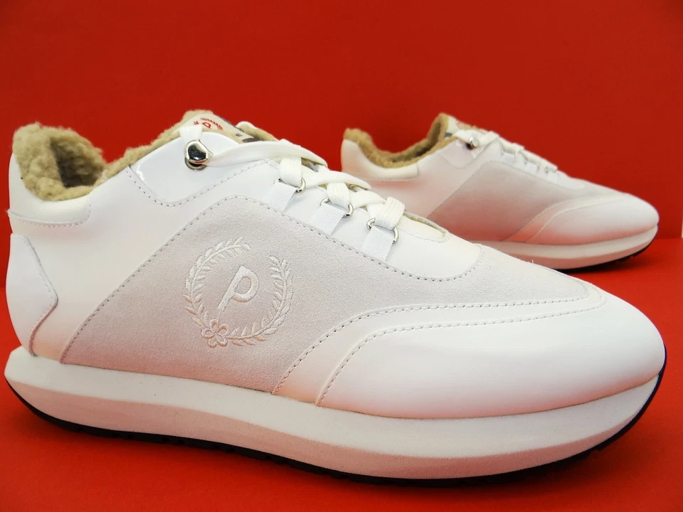 Pollini Plateau Sneaker Turnschuhe Laufschuhe Gefüttert Damen Schuhe Leder Gr.42 - Bild 2 von 4