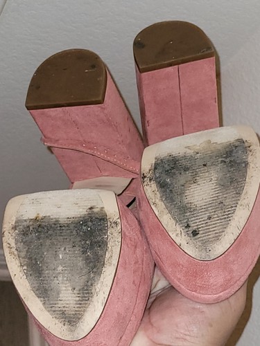 Aldo Pink Suede Platform Pumps Womens Size 7 Ankle Strap Sexy Party - Picture 7 of 7