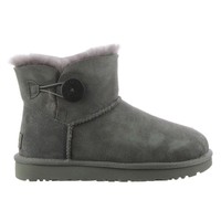 Ugg Australia Mini Bailey Button Ii Grey Womens Boots Ugg Australia Mini Bailey Button Ii Grey Womens Boots