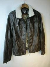 Ymi Outerwear Faux Leather Jacket - Removable Collar - Zippers & Snaps - Sz L/g
