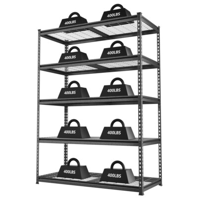 WORKPRO 4000LBS Heavy Duty Shelving 48 W x 24 D x 72 H 5-Tier Storage Shelves US