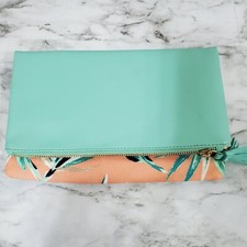 Rachel Pally Paradise Handbag Women's Aqua Orange Tropical Foldover Clutch Bag