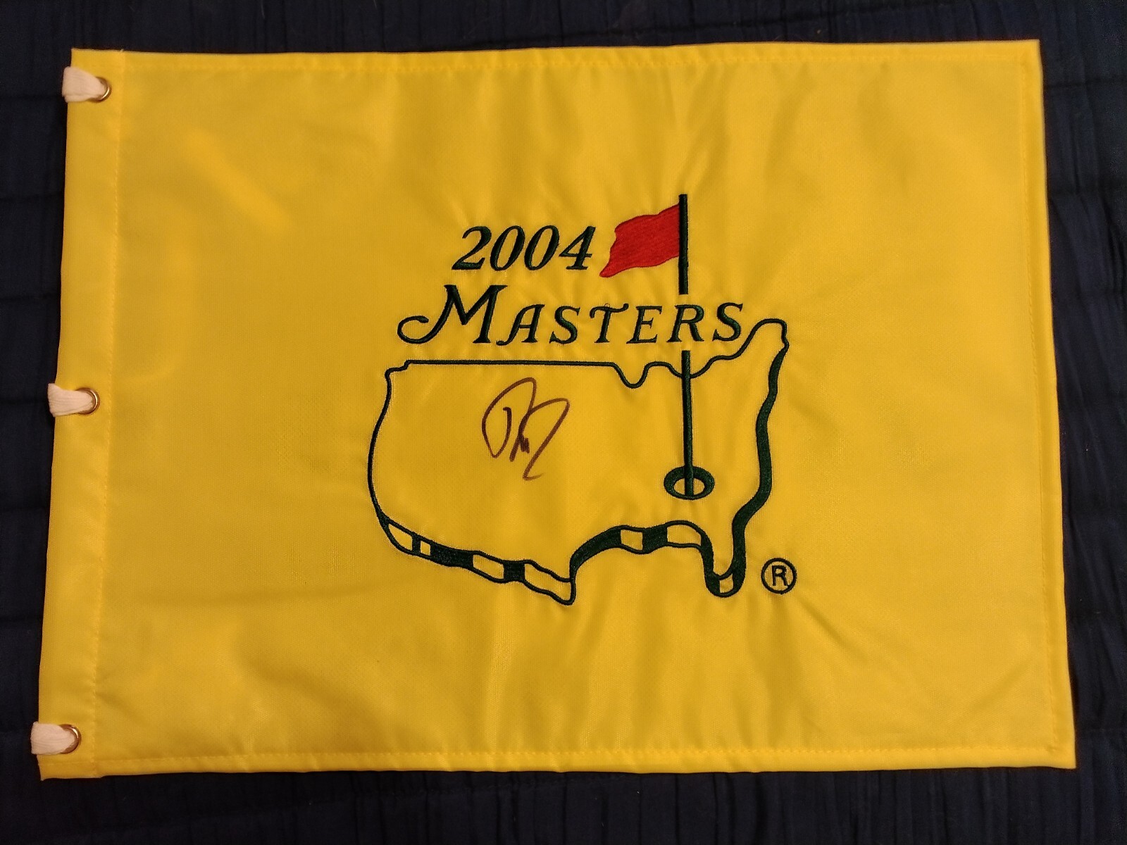 2004 masters pin flag Davis Love Augusta national Phil Mickelson open ...