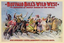 1890s Classic Buffalo Bills Wild West Show Congress of Rough Riders Poster 16x24