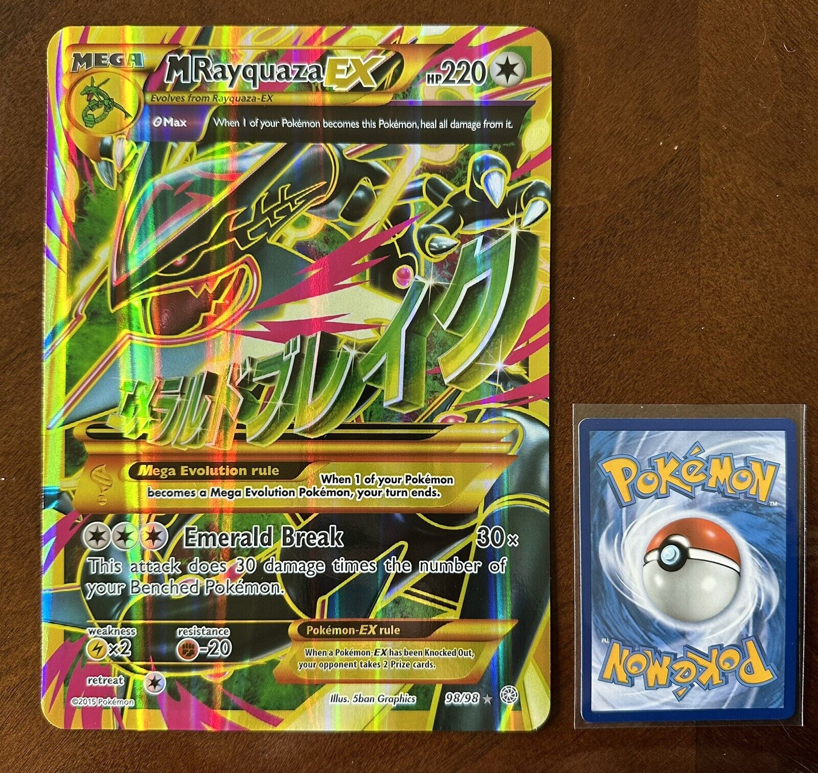 Mega Rayquaza EX 98/98 JUMBO Card Promo NM/VLP XY Ancient Origins Pokemon  TCG