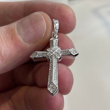 Sterling Silver CZ Cross Pendant Cross Set - 3.30 Grams - Gift Boxed Pendant