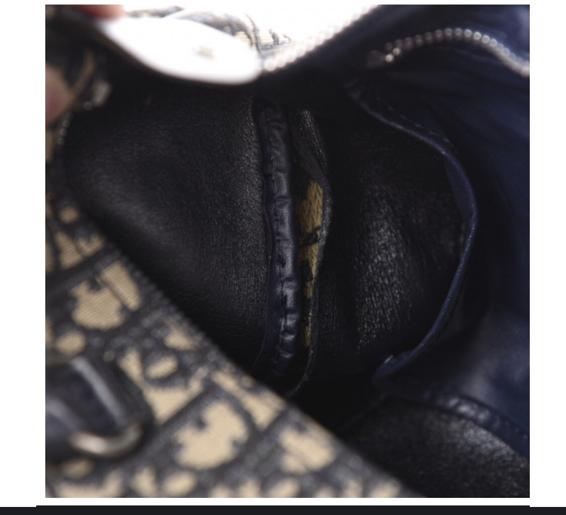 CHRISTIAN DIOR Monogram Boston Navy Blue | eBay