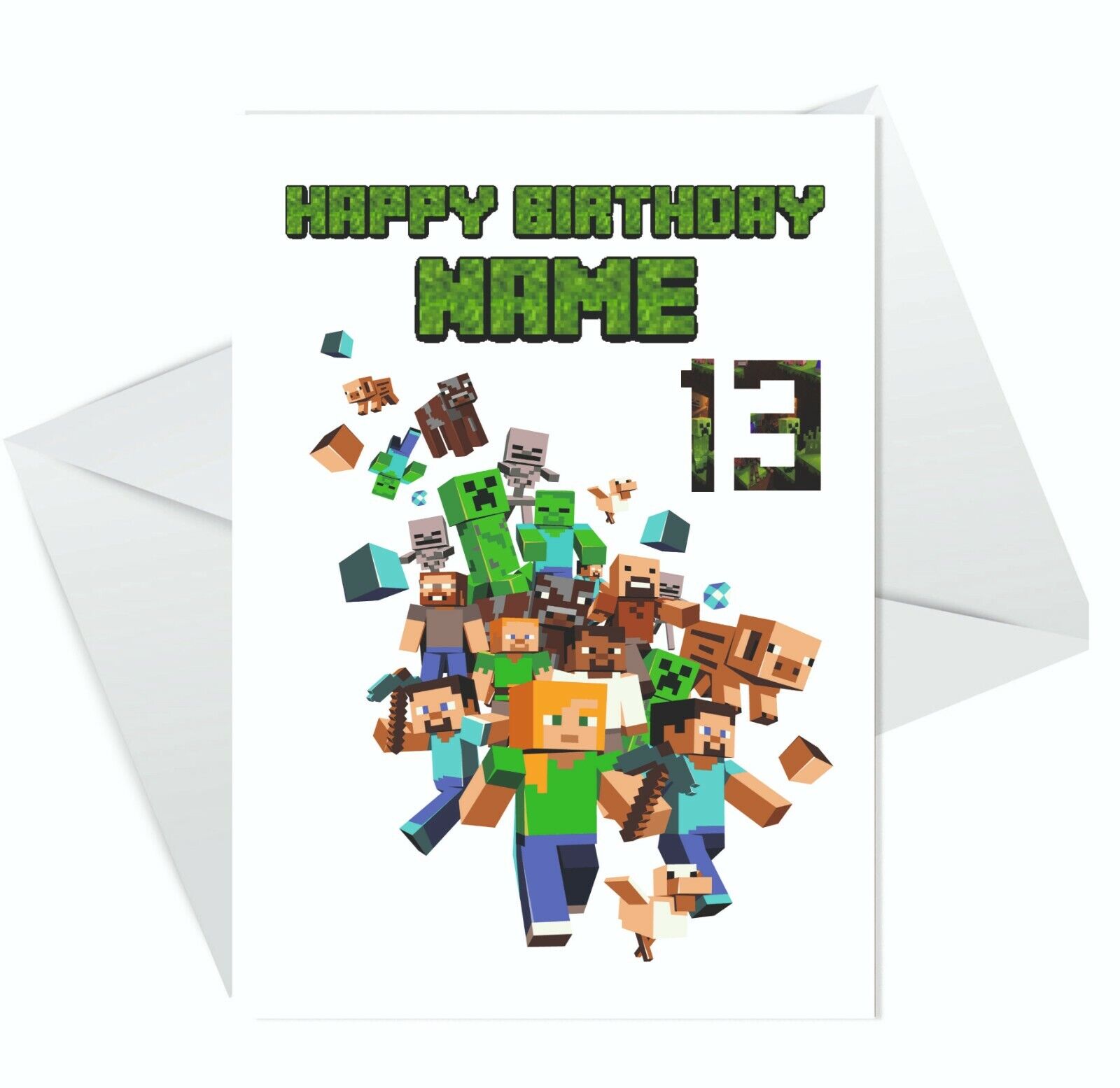 Modèle Minecraft Birthday Invitation Design