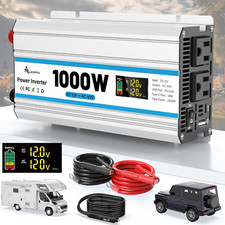 1000W Car Power Inverter with USB Ports  LED Display for Vehicle  RV