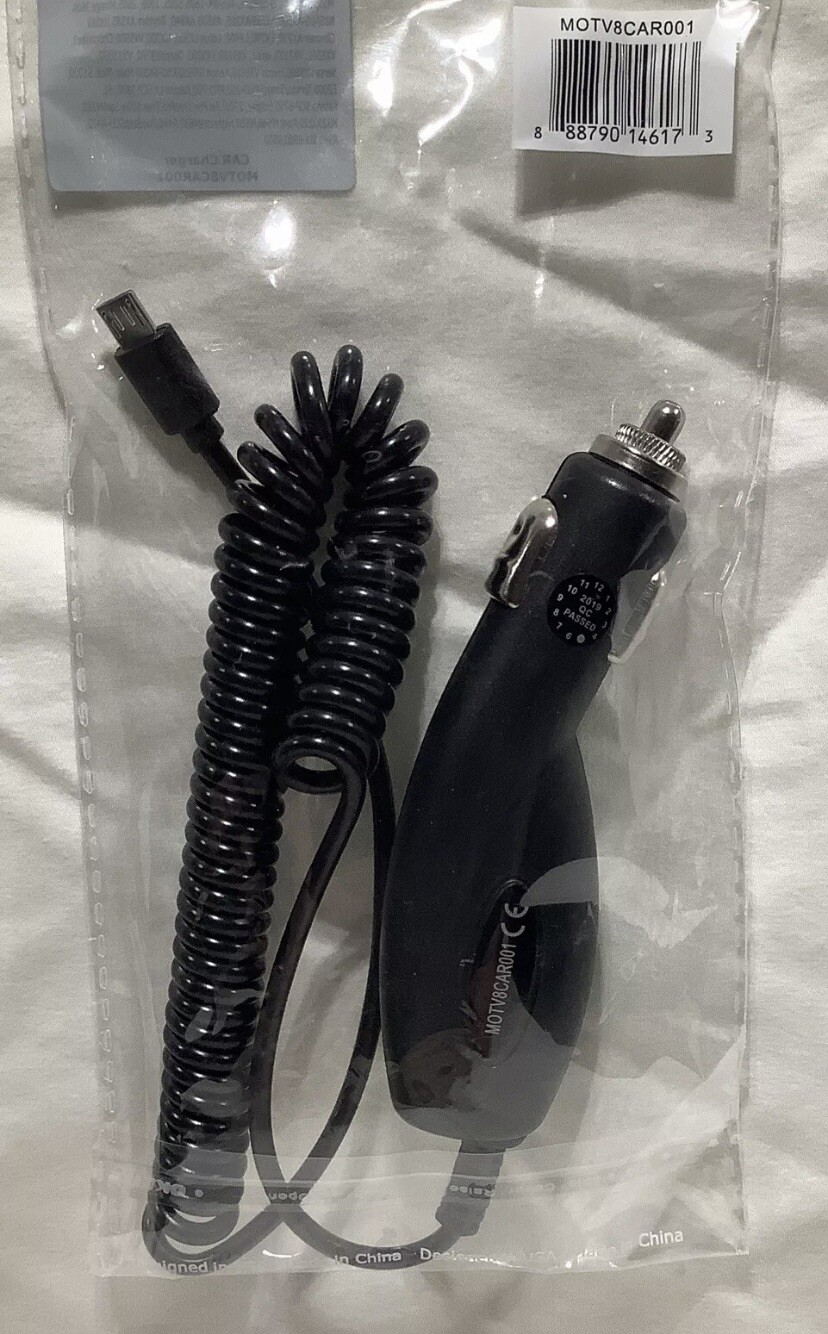 Car Phone Charger MOTV8CAR001  NEW IN ORIGINAL, SEALED PACKAGING!