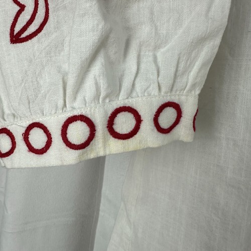 RD & Koko Womens Embroidered White & Red Blouse Size L - Picture 5 of 10