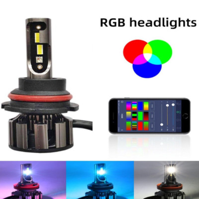 Zentico 9008 H13 RGB LED Headlight High Low APP Control Color Changing Driving