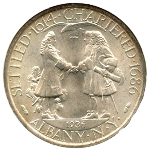 1936 Albany Silver Commemorative Half Dollar, NGC MS65