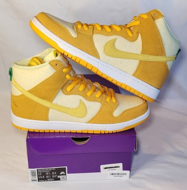 Nike Dunk ハイカットスニーカー ホワイト/イエロー Nike SB Dunk High Pro Fruity Pack - Pineapple | Mens Size 12