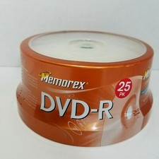 Memorex Recordable DVD-R 16X 4.7GB 120 Min 25 Pack Spindle NEW Factory Sealed