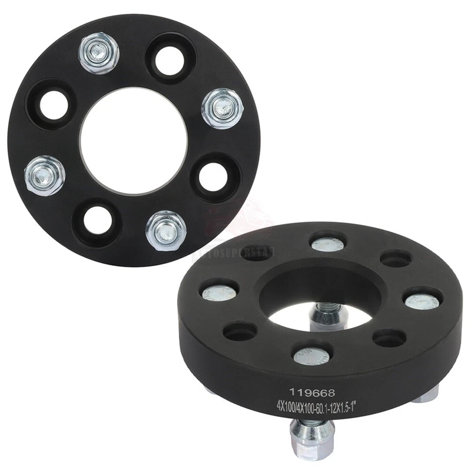 Espaçadores de roda 2 peças 1" 4x100 12x1,5 parafusos prisioneiros para Toyota Celica Corolla Prius - Imagem 3 de 4