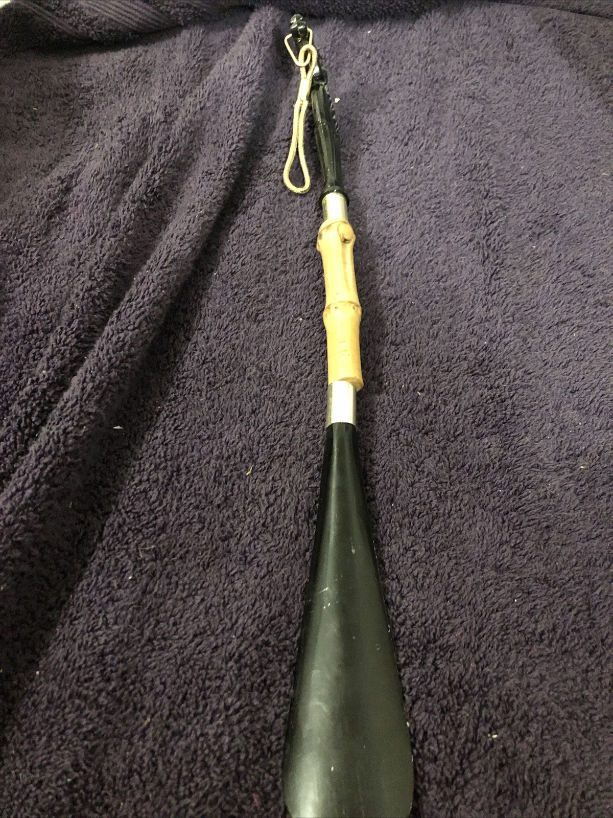 Horse Head Bamboo Shoe Horn Vtg 17inch Gem