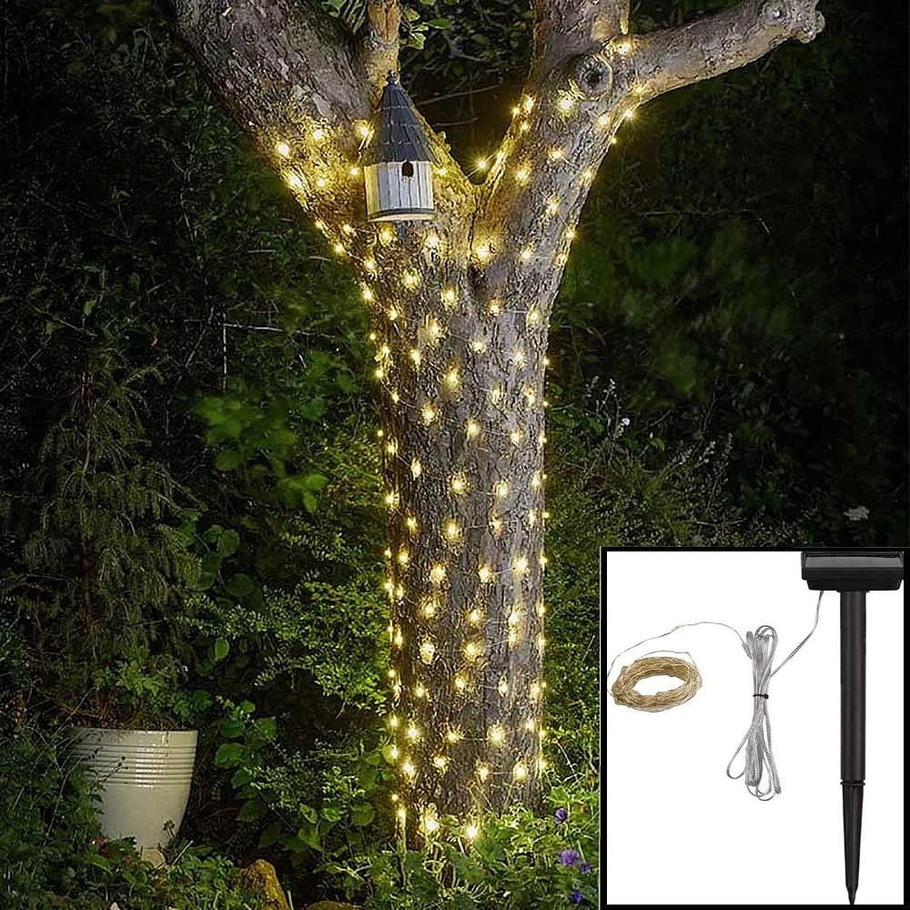 Solar Powered Firefly Wire Lights Multi-Purpose Outdoor Garden Decor 100 LEDs