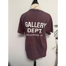 Gallery Dept Hollywood CA Logo T-Shirt Burgundy Plum Mens XL Made in USA